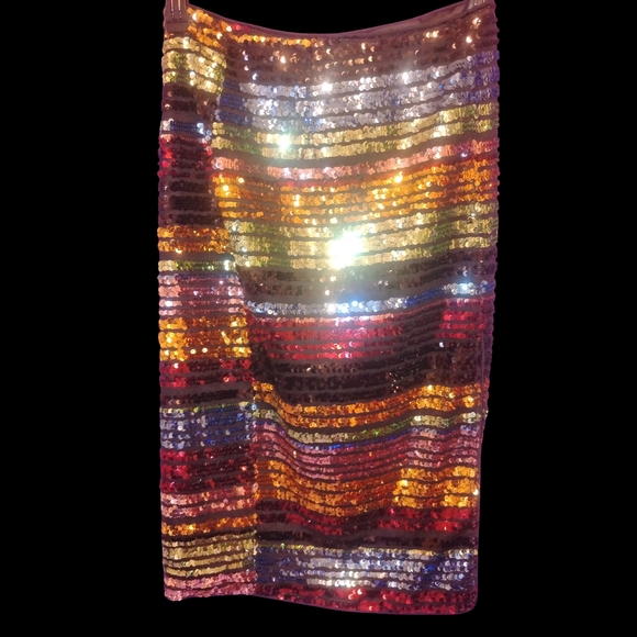 Dance & Marvel Multicolor Sequin Skirt - Picture 1 of 3